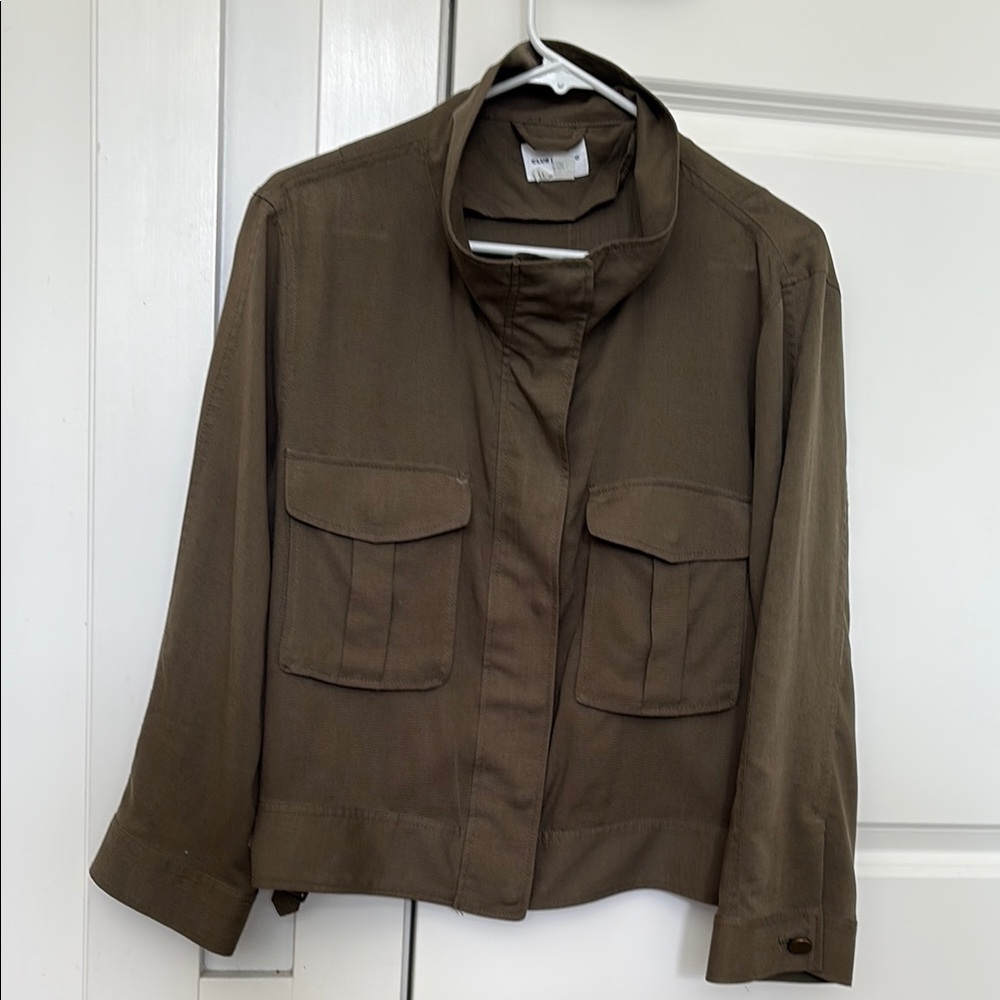 Club Monaco Green Utility Jacket with Structured Design